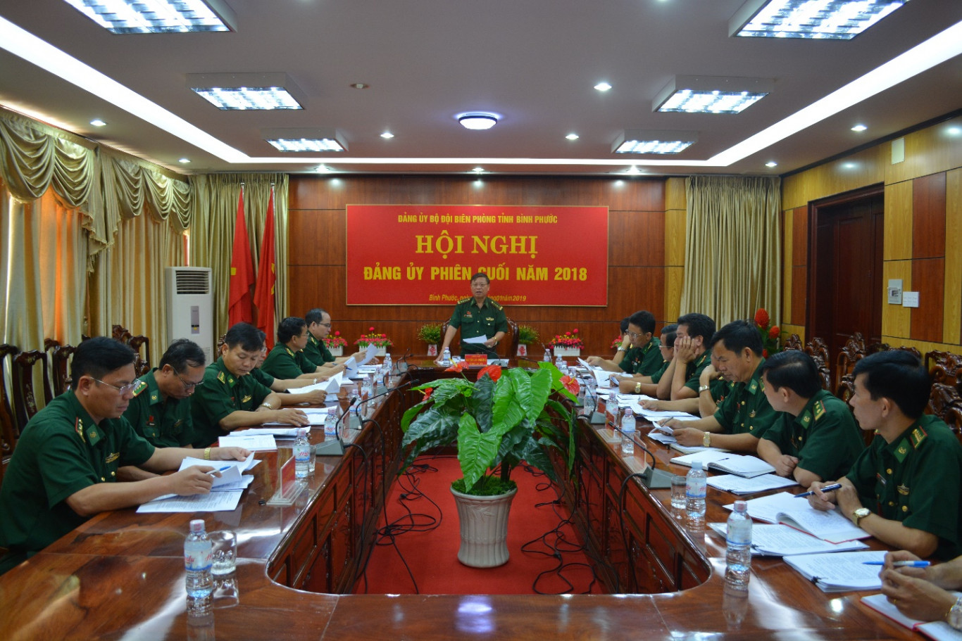 Đại tá Nguyễn Văn Phương, Bí thư Đảng ủy – Chính ủy Bộ đội Biên phòng tỉnh kết luận Hội nghị