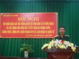 Huyện Lộc Ninh tổ chức Hội nghị tập huấn khảo sát người có công định cư ở nước ngoài và lực lượng dân công hỏa tuyến tham gia kháng chiến chống Pháp, chống Mỹ, chiến tranh bảo vệ Tổ quốc  v
