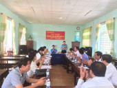 Chủ tịch LĐLĐ huyện Đinh Thị Mỹ Hạnh phát biểu khai mạc Hội nghị