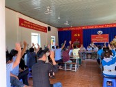 Tám mươi cử tri ấp 6 - xã Lộc Thái nhận xét, tín nhiệm đối với những người ứng cử đại biểu Hội đồng nhân dân các cấp, nhiệm kì 2021-2026