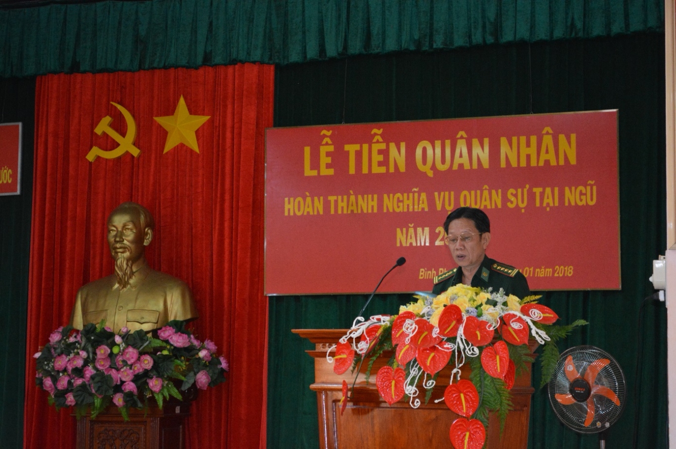 Đại tá Nguyễn Văn Liên, Tỉnh ủy viên – Chỉ huy trưởng BĐBP tỉnh phát biểu tại buổi Lễ
