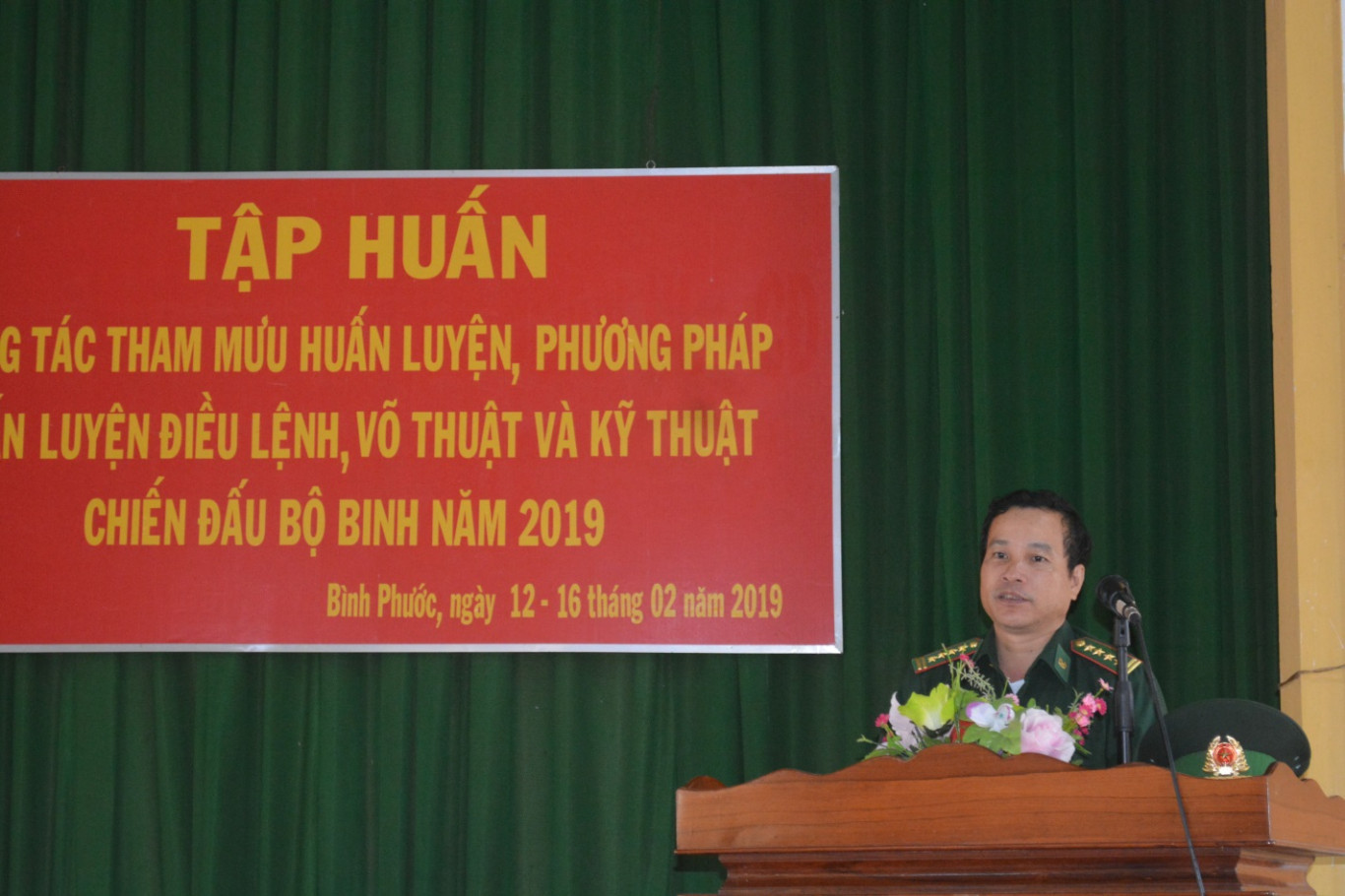 Đại tá Lê Đa Tịnh, Phó Chỉ huy trưởng – Tham mưu Tác chiến phát biểu khai mạc lớp tập huấn