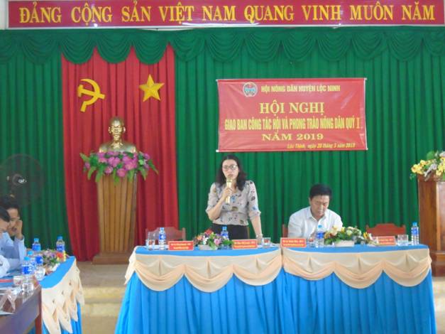 Hội nghị sơ kết công tác Hội và phong trào nông dân  huyện Lộc Ninh quý I năm 2019
