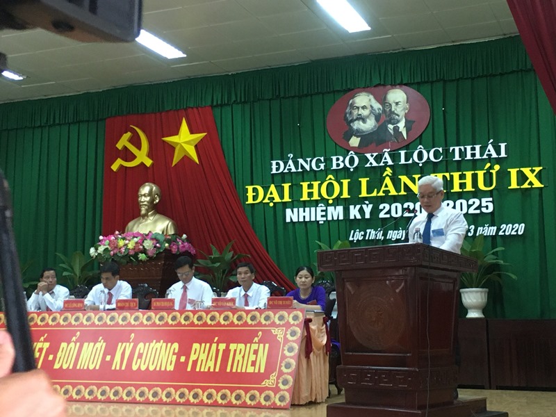 Đại hội điểm Đảng bộ xã Lộc Thái lần IX nhiệm kì 2020-2025 thành công tốt đẹp