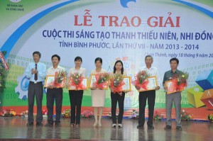 Huyện Lộc Ninh: 03 cá nhân đạt giải cấp tỉnh Cuộc thi sáng tạo  thanh thiếu niên, nhi  đồng lần thứ VII, năm 2013 - 2014