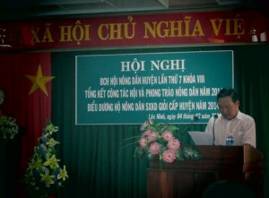Hội Nông dân huyện Lộc Ninh tổ chức Hội nghị Ban Chấp hành lần thứ 7, khóa VIII, tổng kết công tác Hội và phong trào nông dân năm 2014, triển khai phương hướng, nhiệm vụ năm 2015, biểu dương hộ Nông
