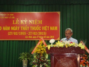 Ban Tổ chức các ngày lễ lớn huyện Lộc Ninh tổ chức Lễ kỷ niệm 60 năm Ngày Thầy thuốc Việt Nam (27/02/1955 – 27/02/2015).